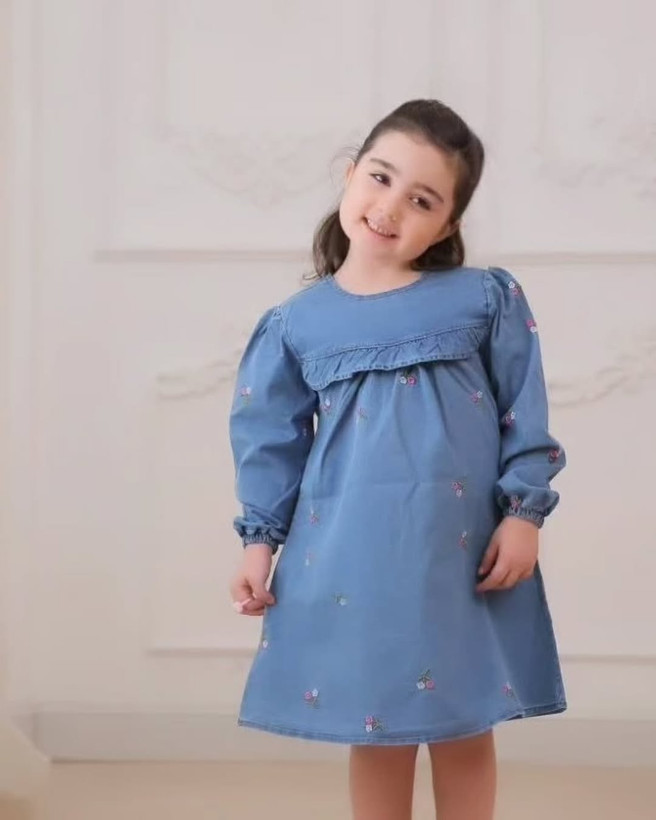 پیراهن جین گلدوزی شده