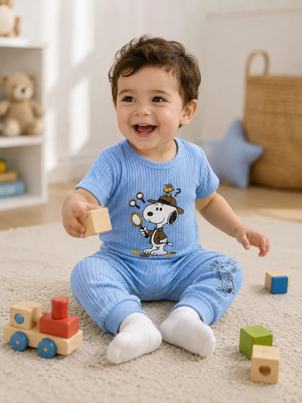 بادی و شلوار کبریتی بچگانه نخ پنبه کد ۳۸۷